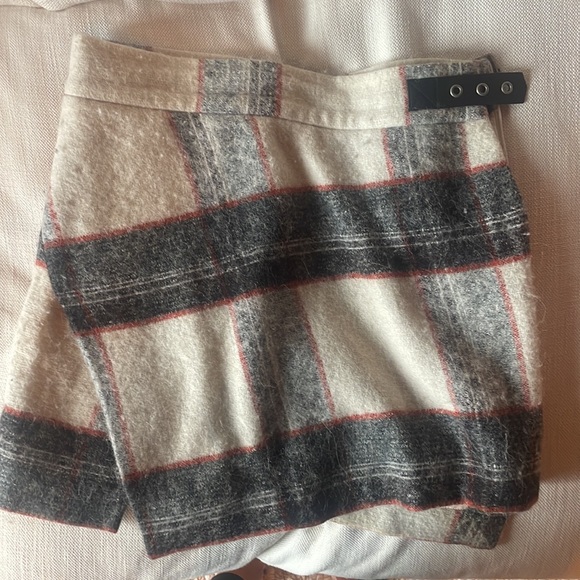 Free People Plaid Wool Asymmetrical Skitt - Picture 1 of 3
